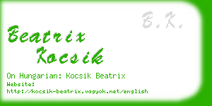 beatrix kocsik business card